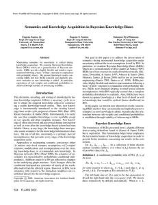 Semantics and Knowledge Acquisition in Bayesian Knowledge-Bases Eugene Santos Jr.