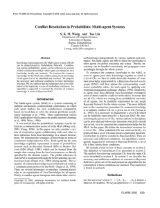 Conflict Resolution in Probabilistic Multi-agent Systems