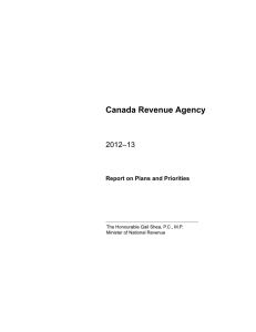 Canada Revenue Agency 2012–13 Report on Plans and Priorities