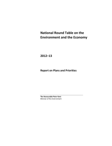 National Round Table on the  Environment and the Economy 2012–13 Report on Plans and Priorities