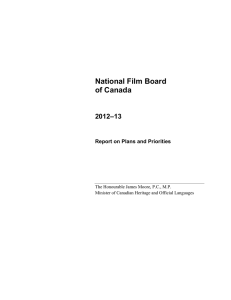 National Film Board of Canada 2012–13 Report on Plans and Priorities