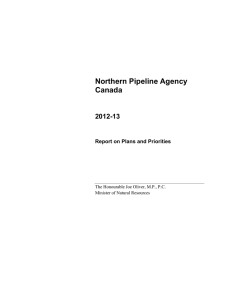 Northern Pipeline Agency Canada 2012-13 Report on Plans and Priorities