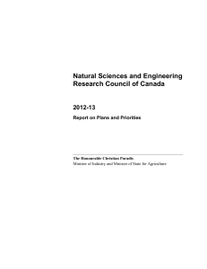 Natural Sciences and Engineering Research Council of Canada 2012-13