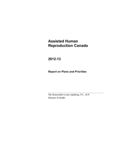Assisted Human Reproduction Canada 2012-13 Report on Plans and Priorities