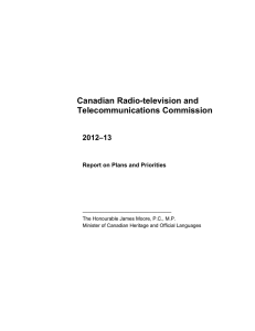 Canadian Radio-television and Telecommunications Commission 2012–13 Report on Plans and Priorities