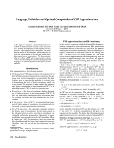 Language, Definition and Optimal Computation of CSP Approximations