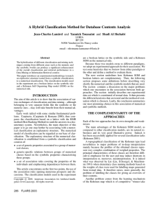 A Hybrid Classification Method for Database Contents Analysis Jean-Charles Lamirel