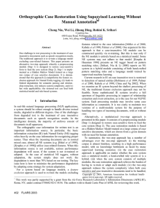 Orthographic Case Restoration Using Supervised Learning Without Manual Annotation