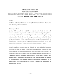 REGULATORY ROUNDTABLE: REGULATING IN TIMES OF CRISIS