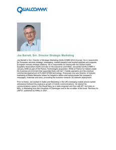 Joe Barrett, Snr. Director Strategic Marketing