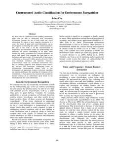 Unstructured Audio Classification for Environment Recognition Selina Chu