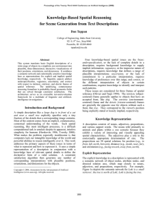 Knowledge-Based Spatial Reasoning for Scene Generation from Text Descriptions Dan Tappan