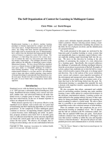The Self Organization of Context for Learning in Multiagent Games