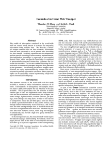 Towards a Universal Web Wrapper Theodore W. Hong