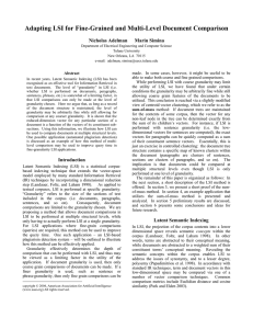 Adapting LSI for Fine-Grained and Multi-Level Document Comparison