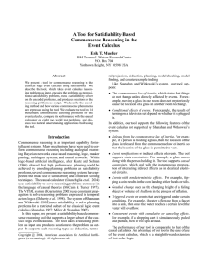 A Tool for Satisfiability-Based Commonsense Reasoning in the Event Calculus Erik T. Mueller