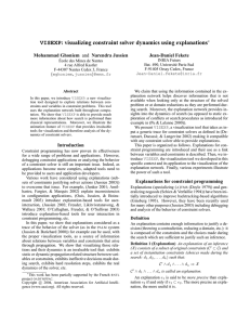 VISEXP : visualizing constraint solver dynamics using explanations Mohammad Ghoniem Jean-Daniel Fekete
