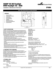 CHAMP IEC HID Floodlight NFMV Floodlight 150 - 400W IF1604
