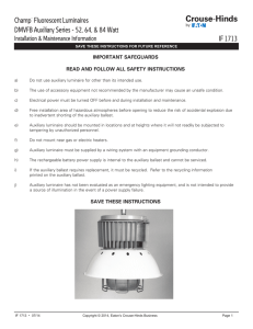 Champ Fluorescent Luminaires DMVFB Auxiliary Series - 52, 64, &amp; 84 Watt
