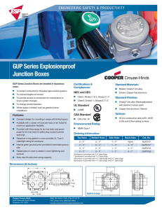 GUP Series Explosionproof Junction Boxes ENGINEERING SAFETY &amp; PRODUCTIVITY Certifications &amp;
