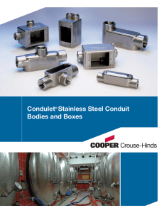 Condulet Stainless Steel Conduit Bodies and Boxes ®