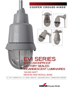 EVI SERIES EXPLOSIONPROOF FACTORY SEALED INCANDESCENT LUMINAIRES