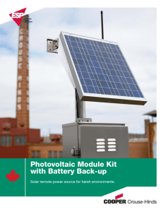 Photovoltaic Module Kit with Battery Back-up