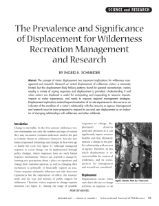 The Prevalence and Significance of Displacement for Wilderness Recreation Management and Research