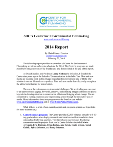 2014 Report  SOC’s Center for Environmental Filmmaking