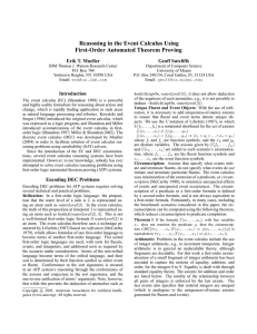 Reasoning in the Event Calculus Using First-Order Automated Theorem Proving Geoff Sutcliffe