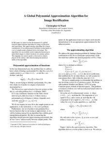 A Global Polynomial Approximation Algorithm for Image Rectification Christopher O.Ward