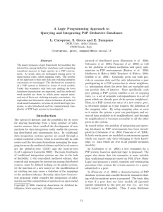 A Logic Programming Approach to Querying and Integrating P2P Deductive Databases