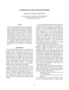 Constrained Lexical Attraction Models Radu Ion and Verginica Barbu Mititelu