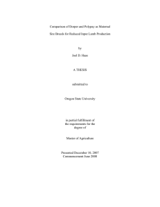 Comparison of Dorper and Polypay as Maternal by Joel D. Haas