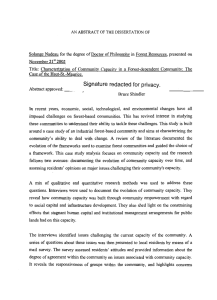 Title: Characterization of Community Capacity in a Forest-dependent Community: The