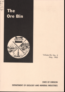 STATE OF OREGON DEPARTMENT OF GEOLOGY AND MINERAL INDUSTRIES May, 1963