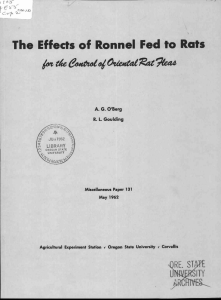 The Effects of Ronne! Fed to Rats A. G. O'Berg