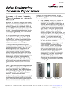 Sales Engineering Technical Paper Series  Hexavalent vs. Trivalent Chromates: