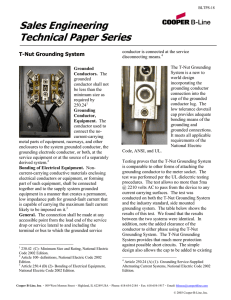 Sales Engineering Technical Paper Series  T-Nut Grounding System