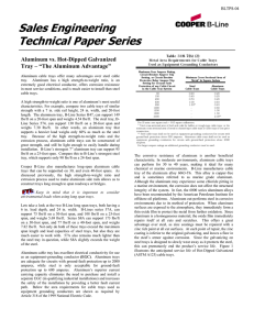 Sales Engineering Technical Paper Series  Aluminum vs. Hot-Dipped Galvanized