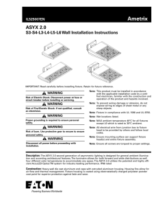 ASYX 2.0 S3-S4-L3-L4-L5-L6 Wall Installation Instructions INS #