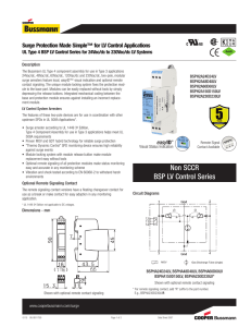Surge Protection Made Simple™ for LV Control Applications Description