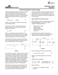 Application Notes Magnetics Switching Regulator Inductor Design