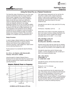 Application Notes Magnetics Using the Versa-Pac as a Flyback Transformer