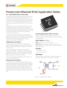 Power-over-Ethernet (PoE) Application Notes