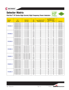 Selector Matrix Flat-Pac™ FP Series High Current, High Frequency Power Inductors