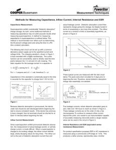 Methods for Measuring Capacitance, Inflow Current, Internal Resistance and ESR