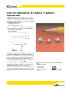 Inductor Selection for Switching Regulators Introduction/Basic Operation