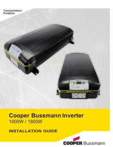 Cooper Bussmann Inverter  1000W / 1800W INSTALLATION  GUIDE