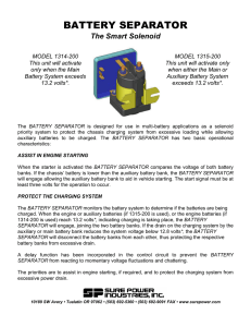 BATTERY SEPARATOR The Smart Solenoid